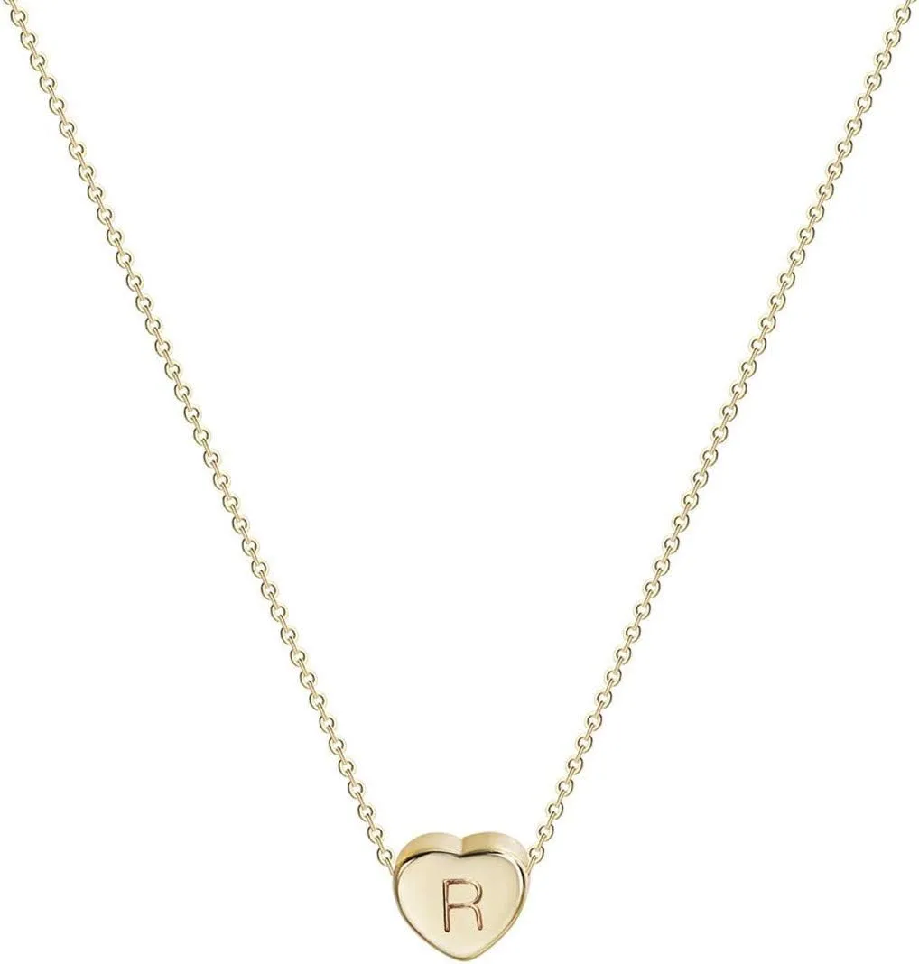 Initial Necklace for Women,Dainty Letter Pendant Chains for Mom Dainty Gold Plated Tiny Choker Valentine's Day Jewelry Gift