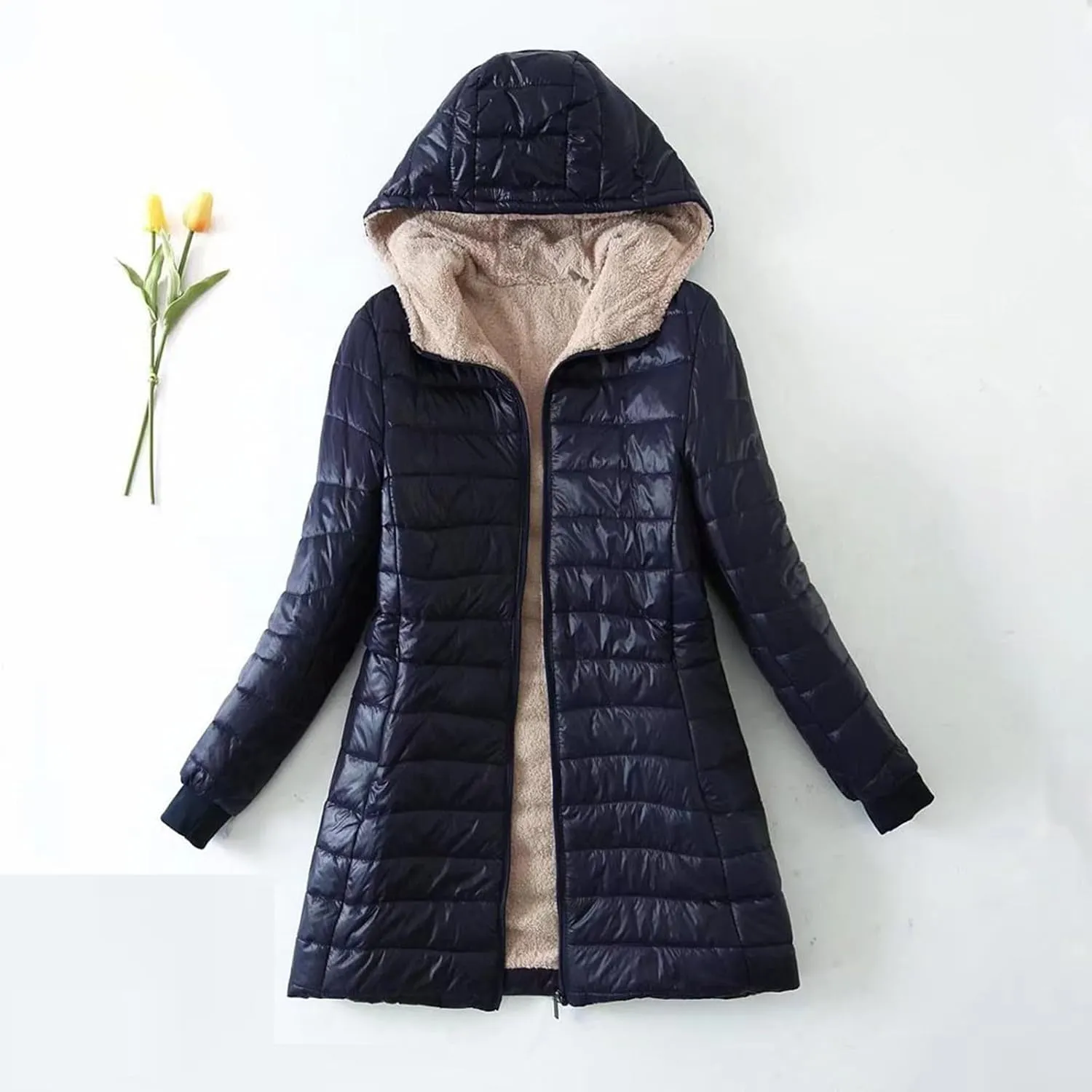 JEGULV Puffer Jacket Womens 2025 Winter Warm Lightweight Down Coats Lightweight Slim Fit Zip Up Jacket Short Duck Down Coats