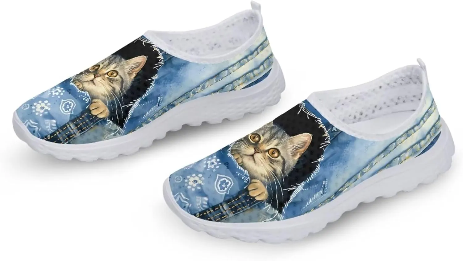 Jeiento Christmas Shoes for Womens Girls Walking Shoes Tennis Shoes Breathable Comfortable Athletic Running Shoe US 5.5-11.5