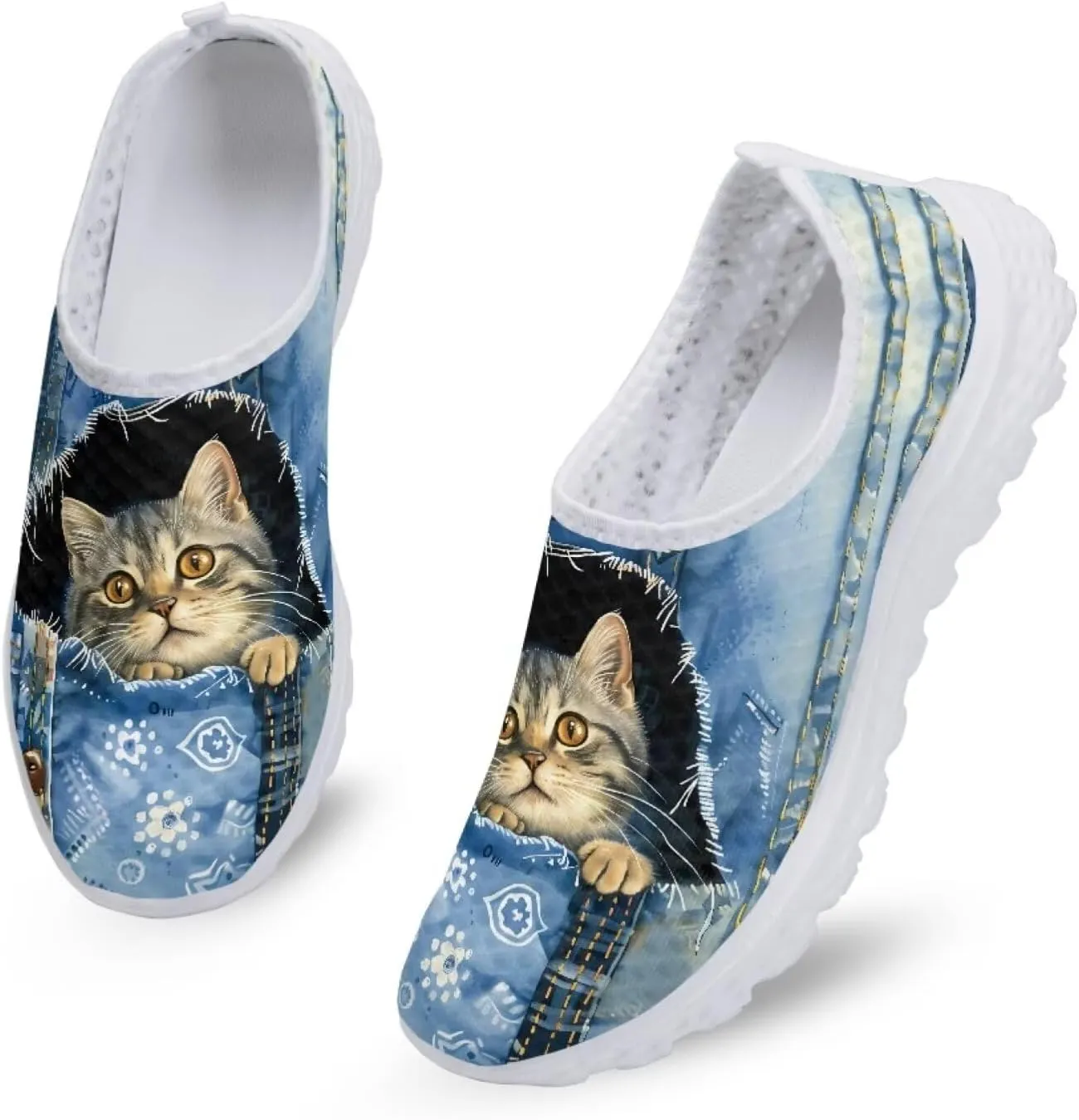 Jeiento Christmas Shoes for Womens Girls Walking Shoes Tennis Shoes Breathable Comfortable Athletic Running Shoe US 5.5-11.5