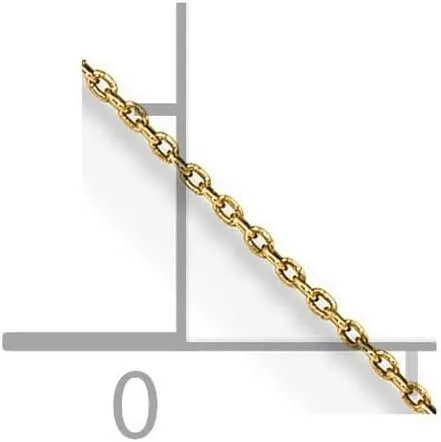 JewelryWeb 14k Gold .75mm Cable Pendant Necklace Chain Anklet-Anklet for Women and Men