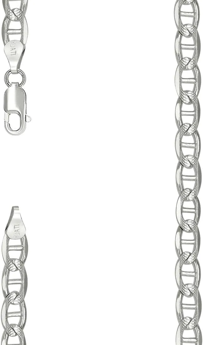JewelryWeb 925 Sterling Silver Solid Classic Mariner Chain-Silver 6mm Anklet 9 Inch-Anklet for Women and Men