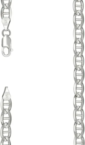 JewelryWeb 925 Sterling Silver Solid Classic Mariner Chain-Silver 6mm Anklet 9 Inch-Anklet for Women and Men
