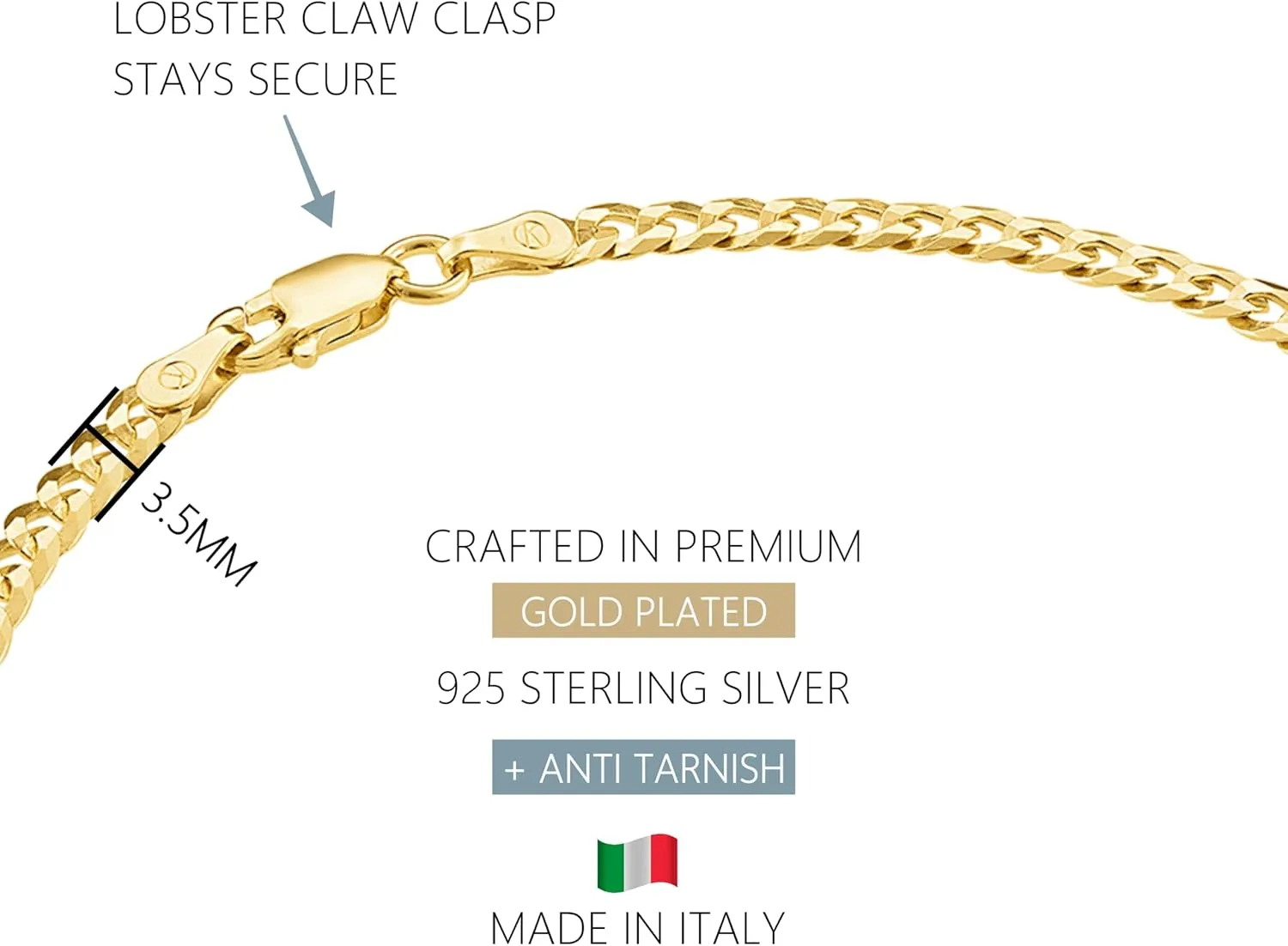 KISPER Gold Ankle Bracelets for Women, 18K Gold Plated 925 Sterling Silver Anklets, Waterproof Tarnish Resistant, Curb/Rope/Figaro/Mariner Chain, 9, 10, 11 Inch