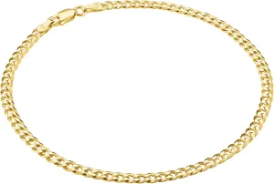 KISPER Gold Ankle Bracelets for Women, 18K Gold Plated 925 Sterling Silver Anklets, Waterproof Tarnish Resistant, Curb/Rope/Figaro/Mariner Chain, 9, 10, 11 Inch