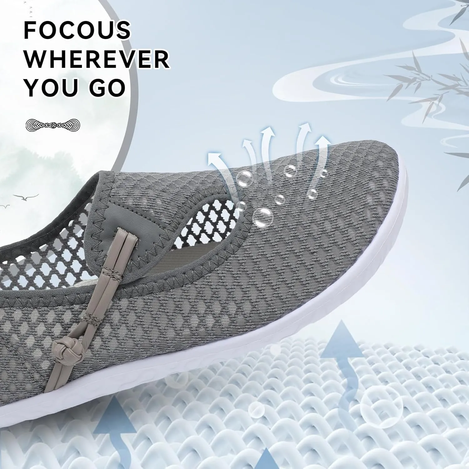 L-RUN Womens Mens Water Shoes Barefoot Aqua Socks Quick-Dry Non Slip Shoes for Beach Swim Pool River Boating Surf Yoga