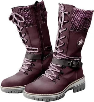 Ladmiple Fall Boots For Women 2024 Wide Calf Mid Calf Ankle Booties Side Zipper Low Heel Motorcycle Combat Riding Biker Boots