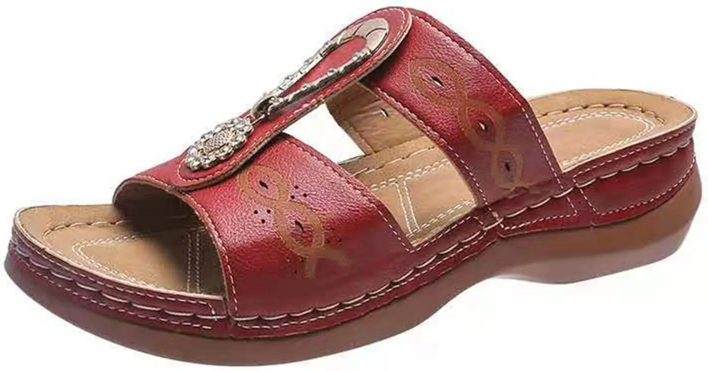 Ladmiple Sandals Women Beach Cute Comfortable Walking Orthopedic Flip Flops Dressy Summer Orthotic Slides with Arch Support