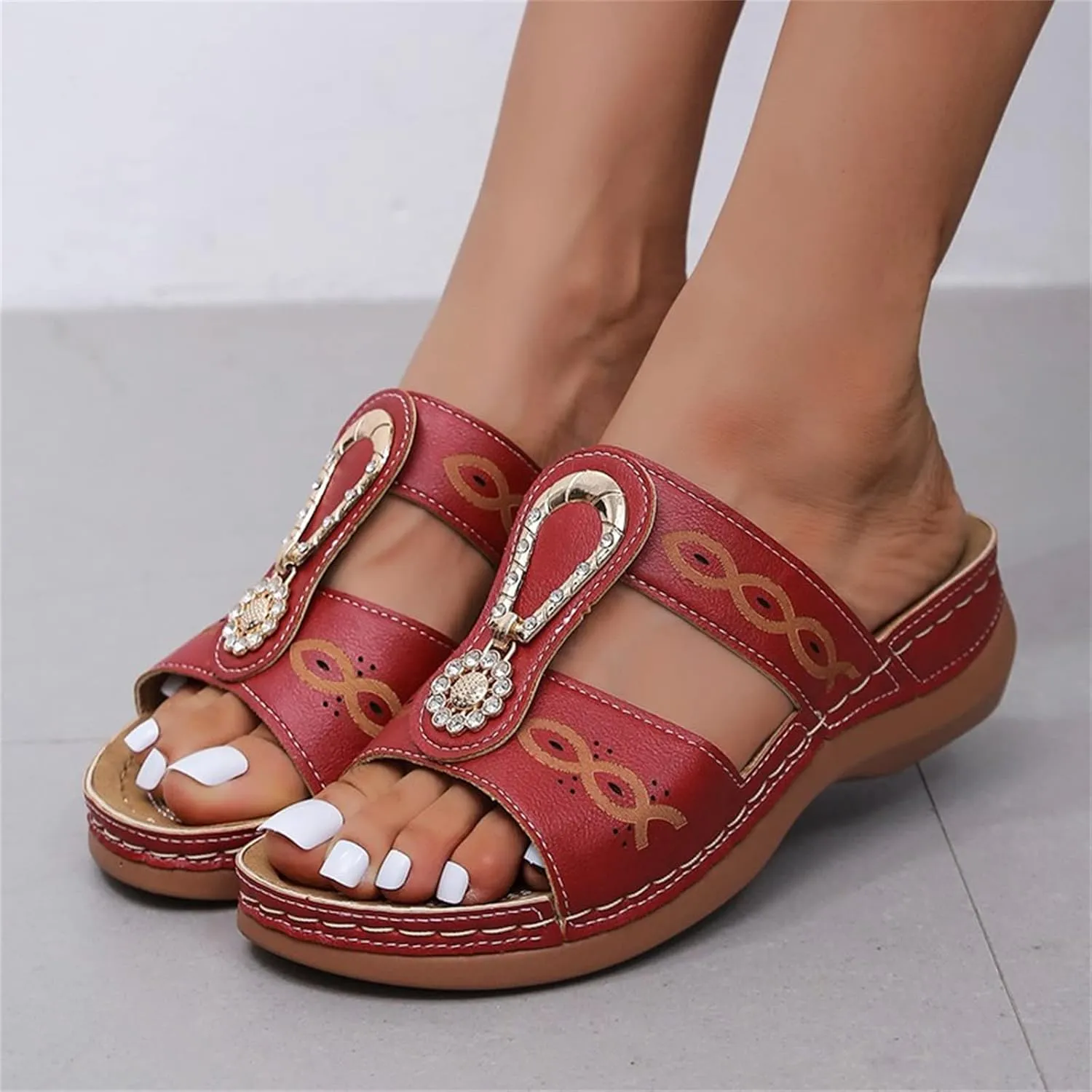 Ladmiple Sandals Women Beach Cute Comfortable Walking Orthopedic Flip Flops Dressy Summer Orthotic Slides with Arch Support