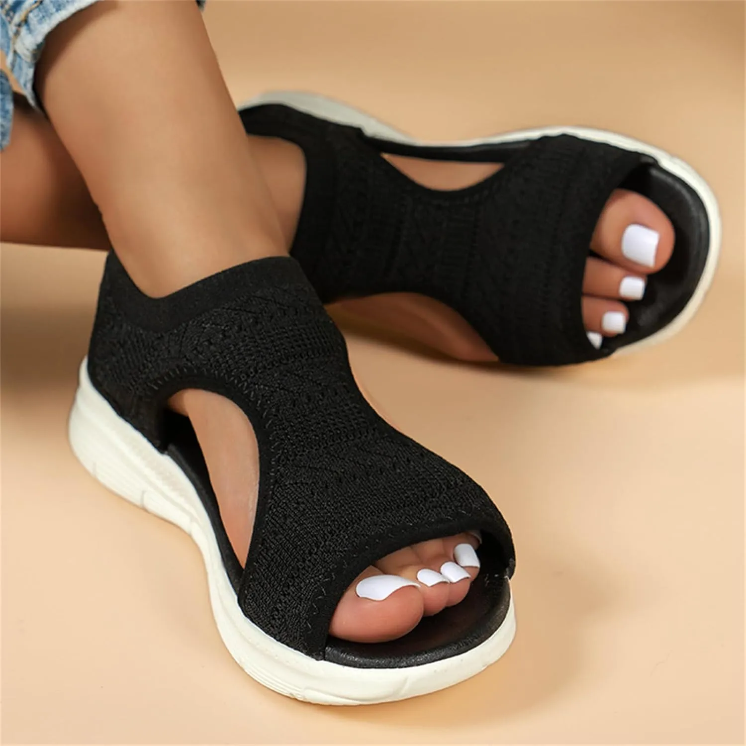 Ladmiple Sandals Women Comfortable Walking Orthopedic Sandals Dressy Slip On Orthotic Flip Flops Casual Summer Beach Shoes