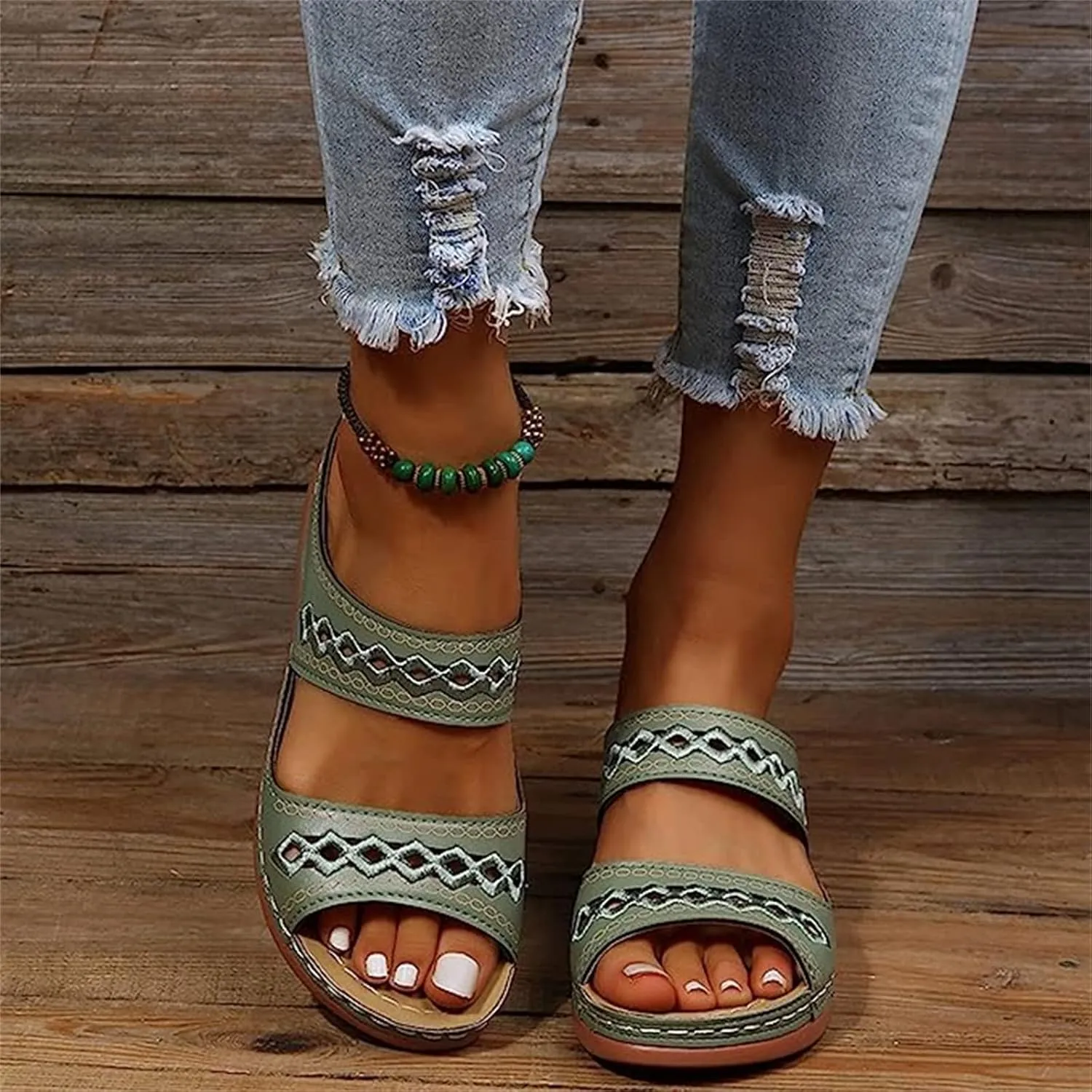 Ladmiple Sandals Women Dressy Summer Flat Cute Casual Beach Shoes Fashion Orthotic Slides Slip On Orthopedic Slippers 2025