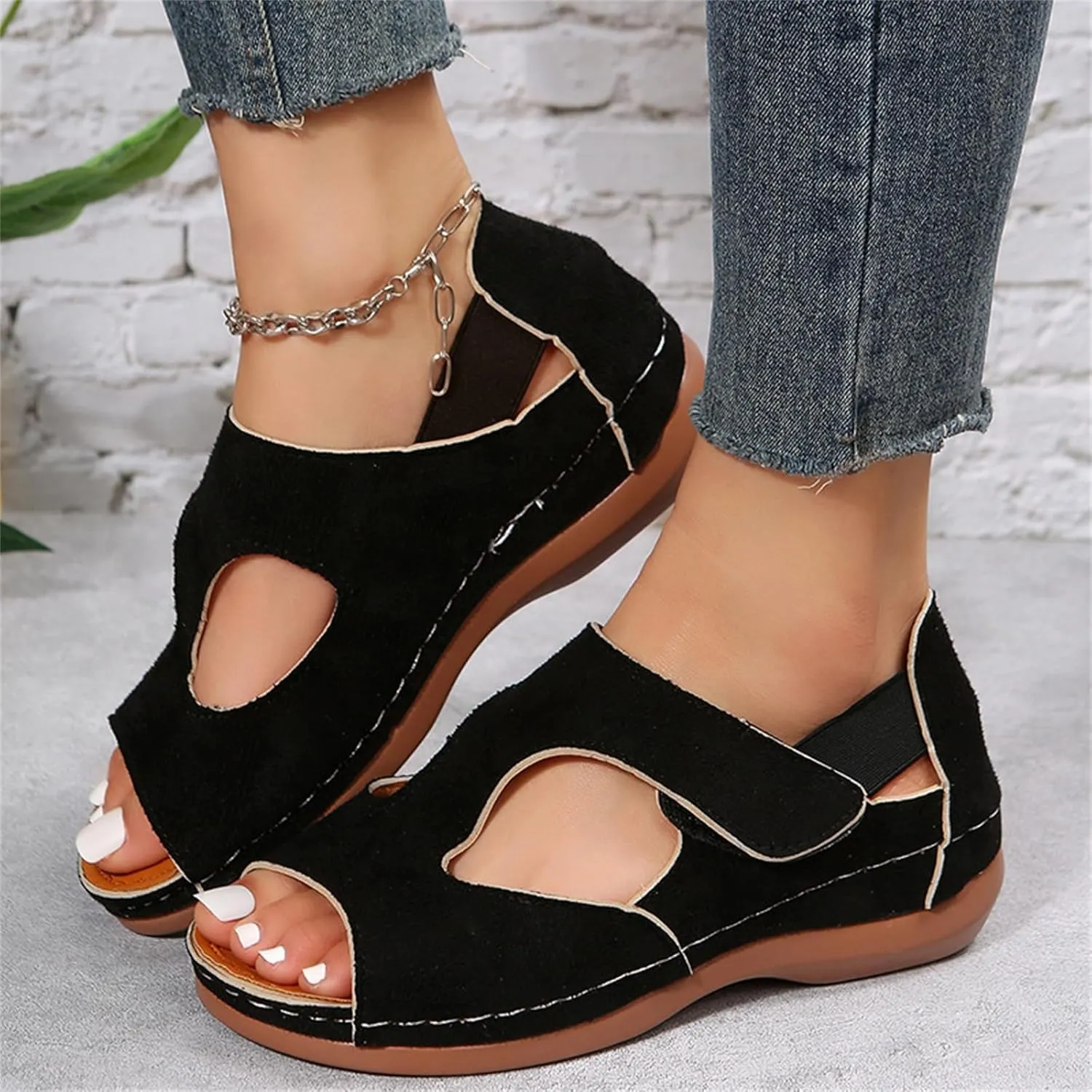 Ladmiple Sandals Women Fashion Flat Orthotic Flip Flops Comfortable Walking Arch Support Dressy Summer Cute Orthopedic Slides