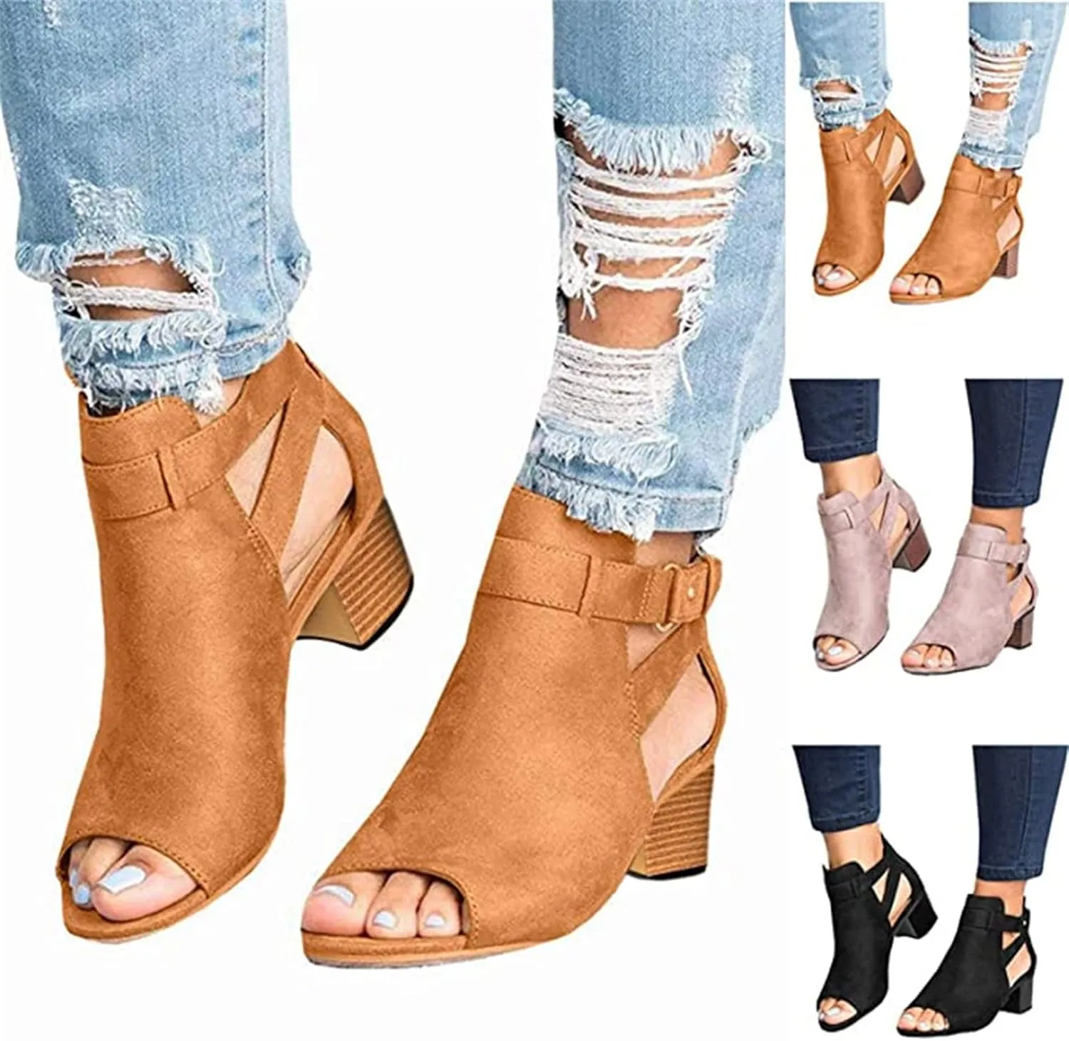 Ladmiple Summer Sandals for Women 2023 Comfy Ankle Strap Slip On Wedge Sandal Open Toe Casual High Heels Platform Wedges