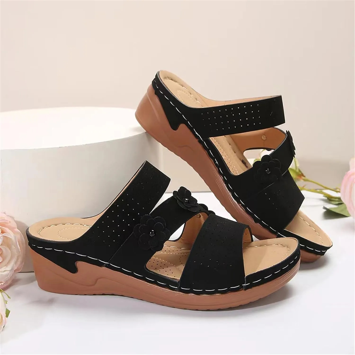 Ladmiple Womens Sandals Comfortable Arch Support Orthopedic Flip Flops Dressy Summer Walking Orthotic Slides Beach Shoes 2024