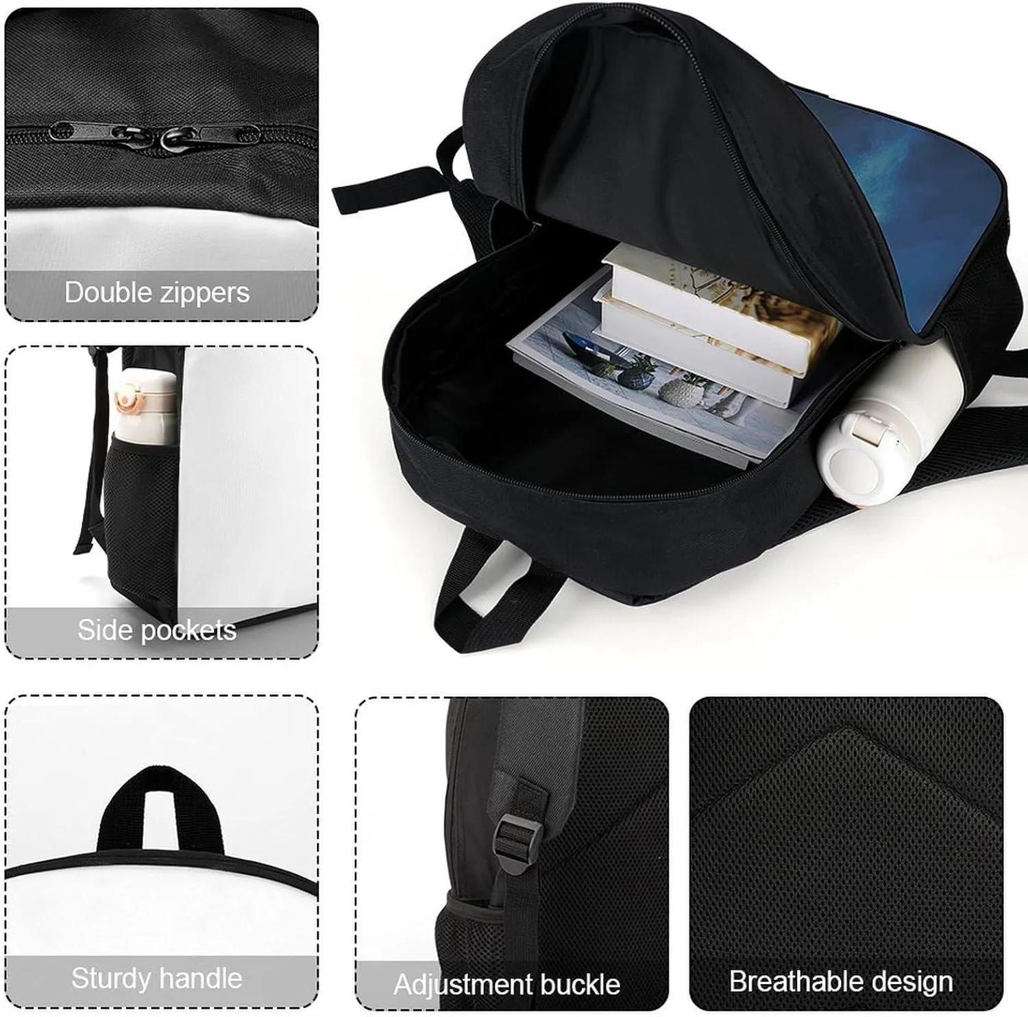 Laptop Backpack Casual Daypack Waterproof Dolphin in The Ocean Computer Bag Business Work Bag for Travel, 17inch