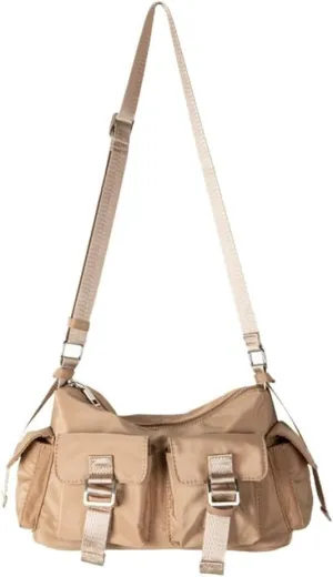 Large Nylon Hobo Tote with Multi Pockets Shoulder & Crossbody Messenger Top-Handle Handbag Purse for Women