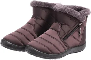 Lausiuoe Snow Boots For Women Waterproof Insulated Non Slip Winter Fur Lining Comfortable Outdoor Ankle Booties Shoes