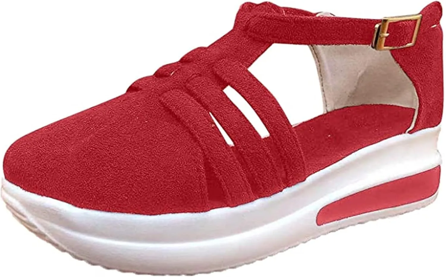 Lausiuoe Wedge Sandals For Women Wide Width Dressy Platform Ankle Strap Summer Shoes Casual Flatform Walking Shoes
