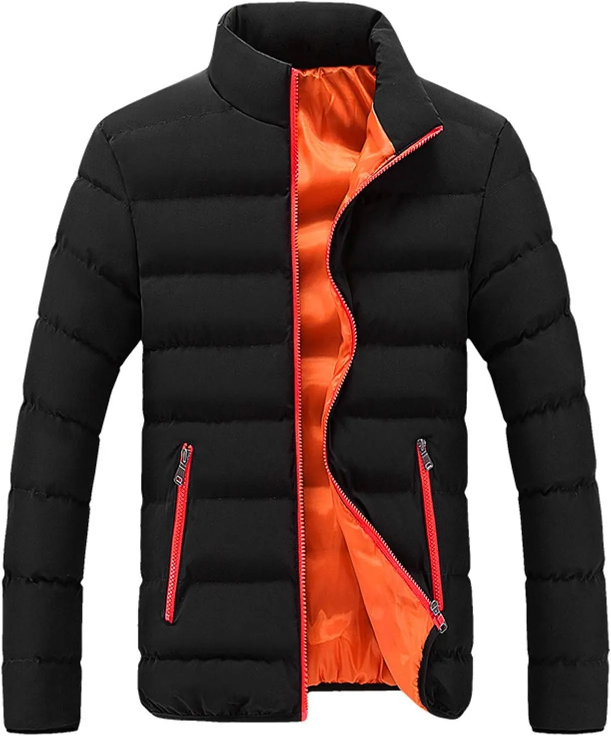 LCMTWX Coats for Men and Winter Jacket Coat Leisure Plus Size Hat Zip Pocket Cotton-Padded Warm Men's Thicken Warm Winter