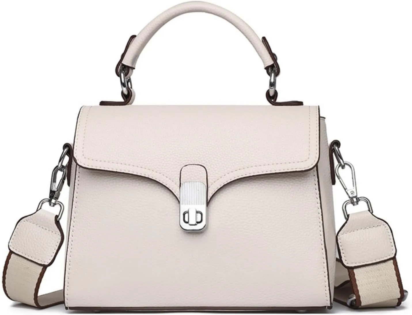 Leather Top Handle Handbag for Women, Small Flap Shoulder Bags Vintage Satchels Fashion Crossbody Clutch Purse