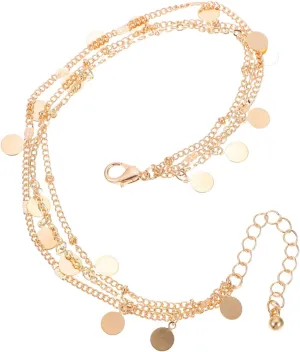 LIFKOME Fashionable Metal Anklets for Women Bead Anklets for Women Decorative Foot Chains