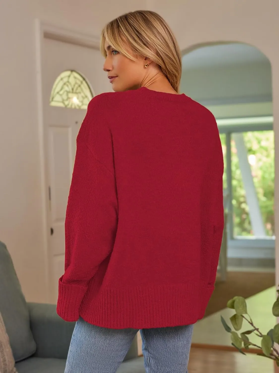 LILLUSORY Women's Oversized Sweaters Fuzzy Chunky Warm Pullover Sweater