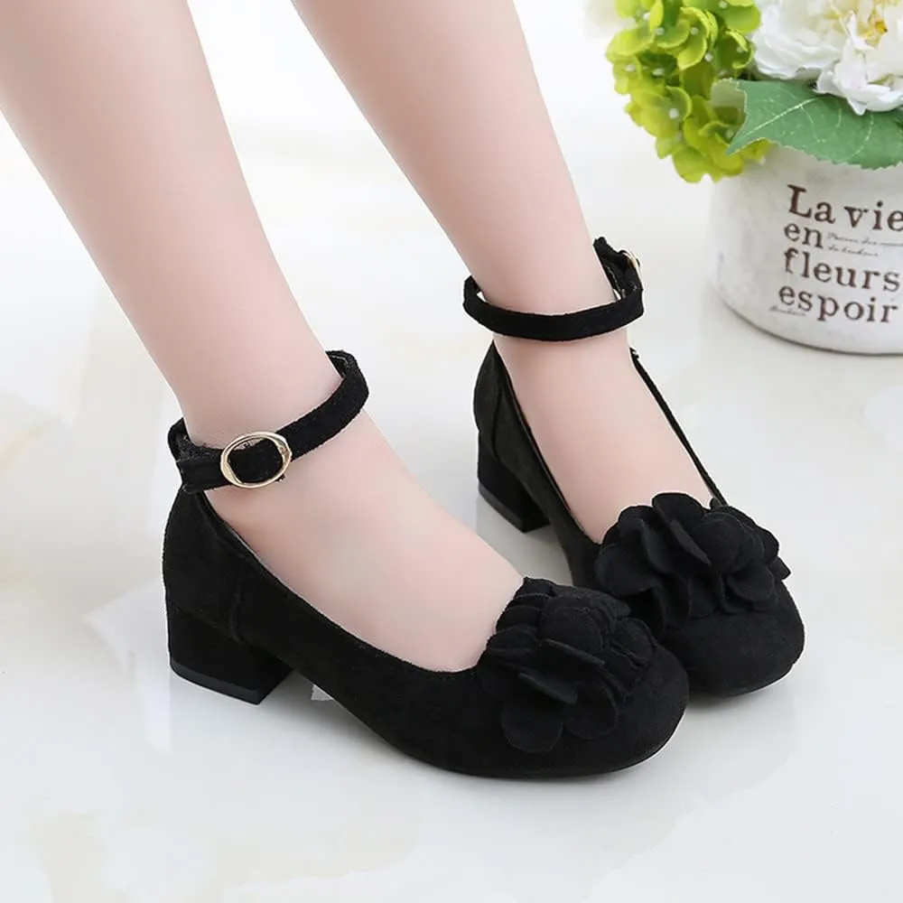 Little Girls Mary Jane Shoes Low Heel Princess Flower Wedding Party Dress Pump Sandals Shoes for Kids