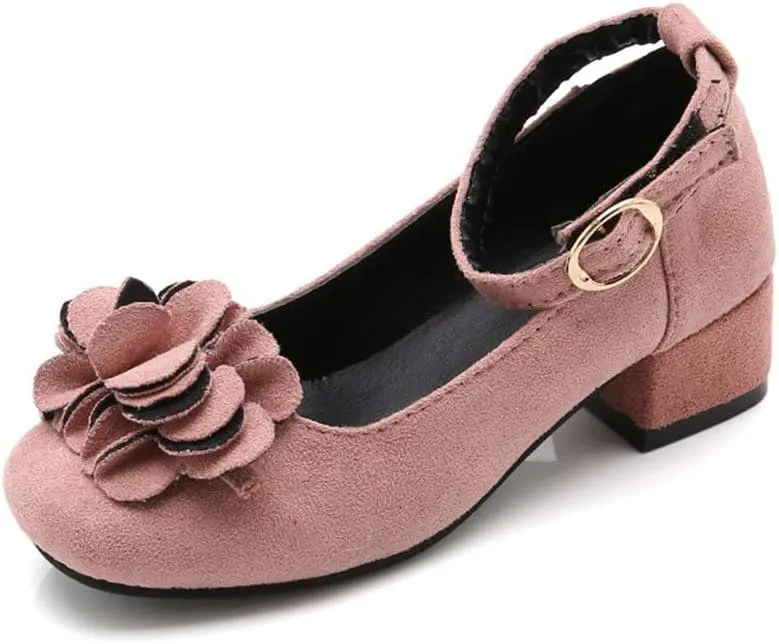 Little Girls Mary Jane Shoes Low Heel Princess Flower Wedding Party Dress Pump Sandals Shoes for Kids