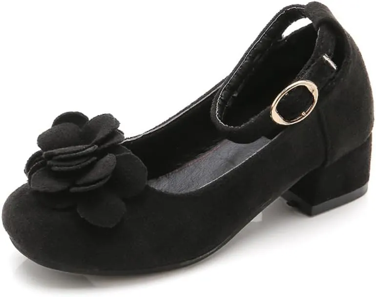 Little Girls Mary Jane Shoes Low Heel Princess Flower Wedding Party Dress Pump Sandals Shoes for Kids