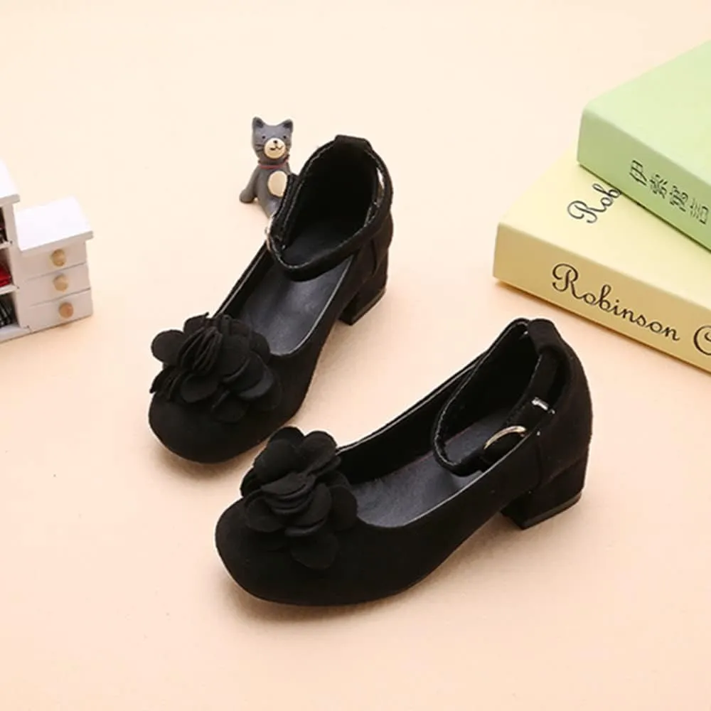 Little Girls Mary Jane Shoes Low Heel Princess Flower Wedding Party Dress Pump Sandals Shoes for Kids