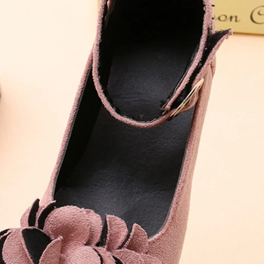 Little Girls Mary Jane Shoes Low Heel Princess Flower Wedding Party Dress Pump Sandals Shoes for Kids