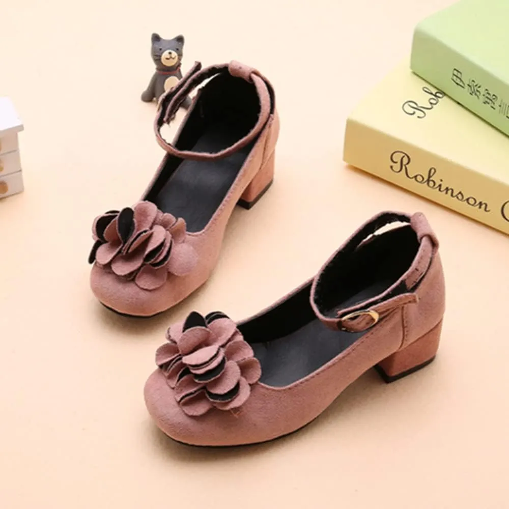 Little Girls Mary Jane Shoes Low Heel Princess Flower Wedding Party Dress Pump Sandals Shoes for Kids