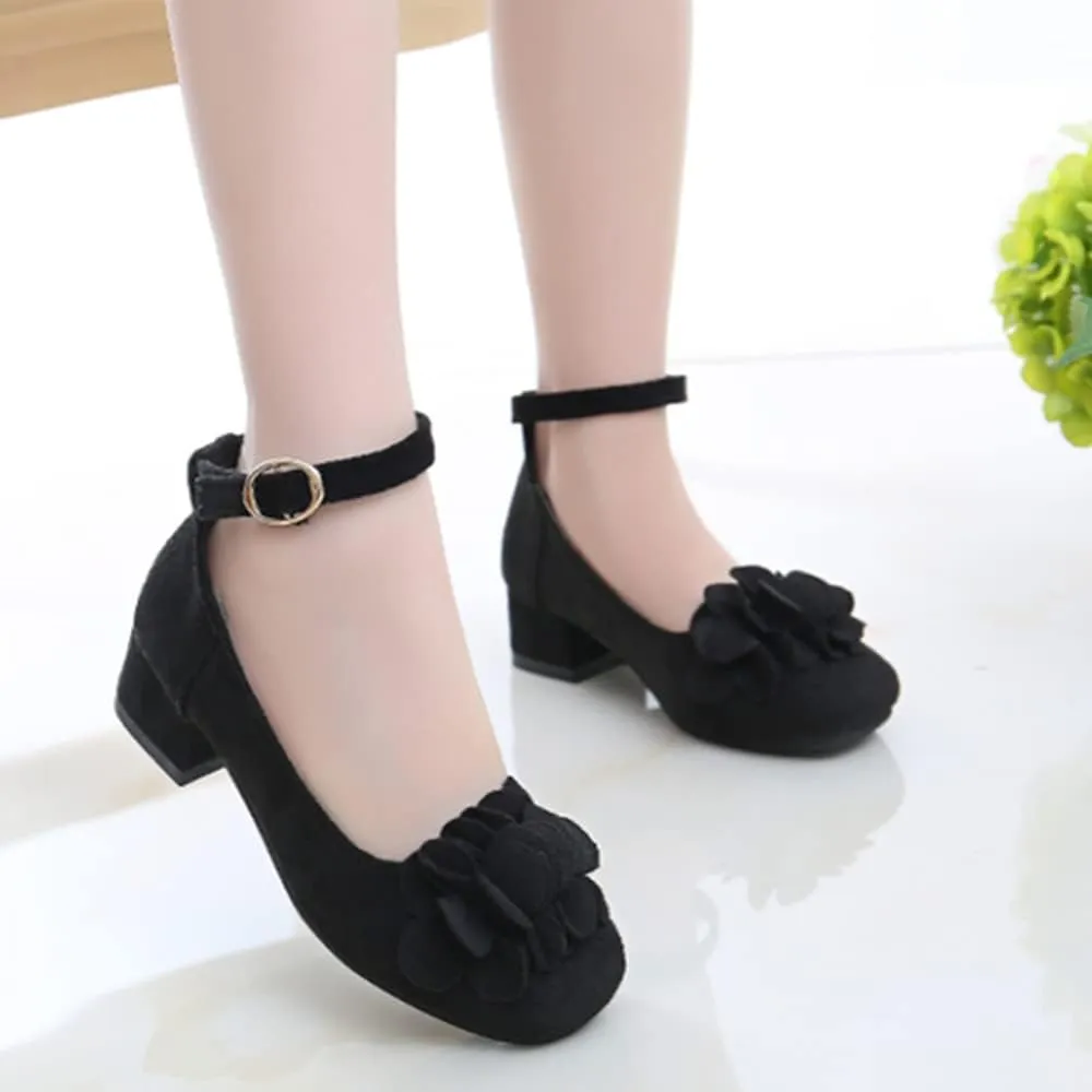 Little Girls Mary Jane Shoes Low Heel Princess Flower Wedding Party Dress Pump Sandals Shoes for Kids