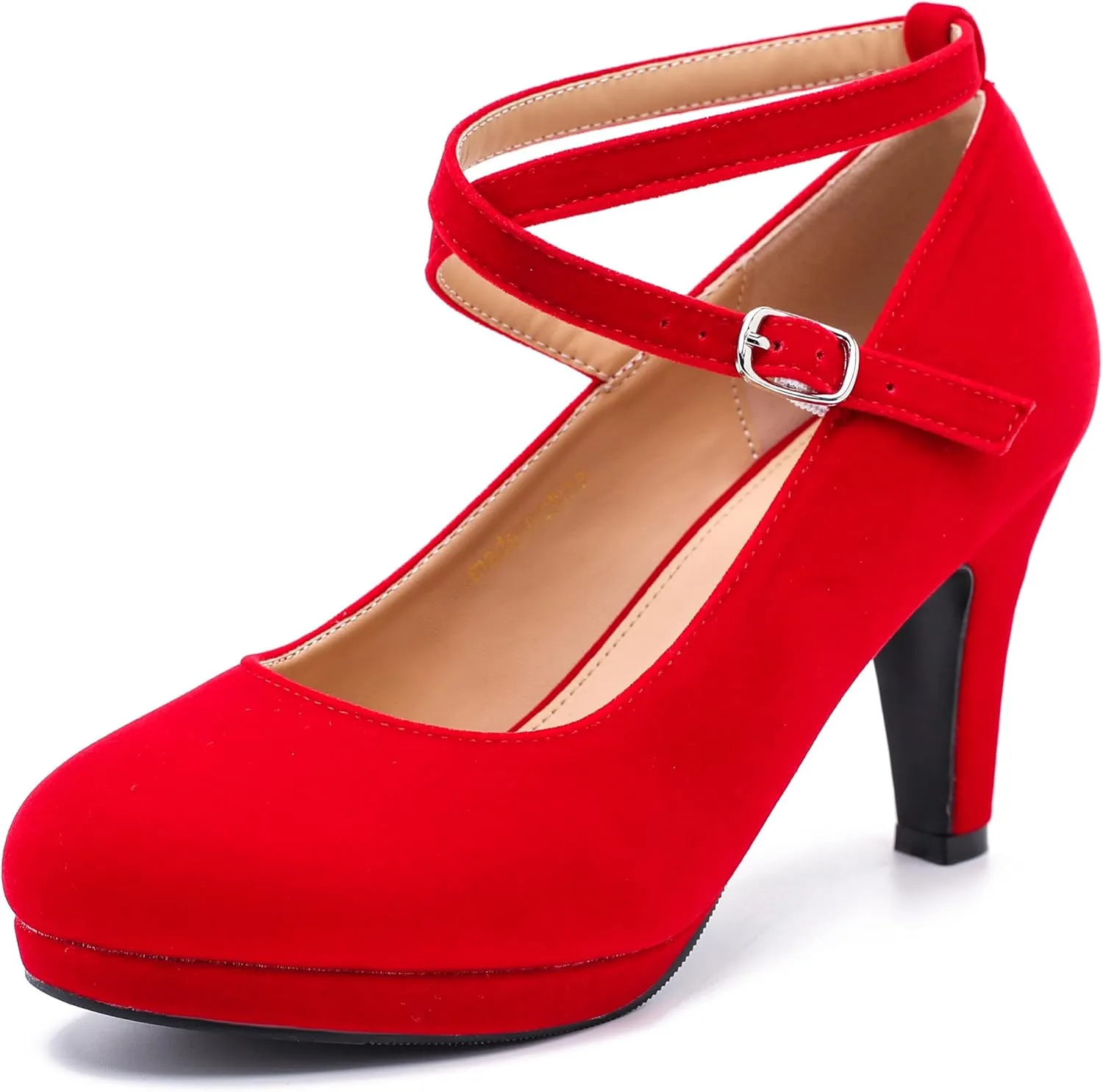 LIURUIJIA Women's Platform High Heels Sexy Cross Ankle Strap Pumps Wedding Work Party Dress Shoes