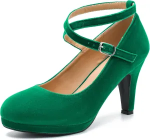 LIURUIJIA Women's Platform High Heels Sexy Cross Ankle Strap Pumps Wedding Work Party Dress Shoes