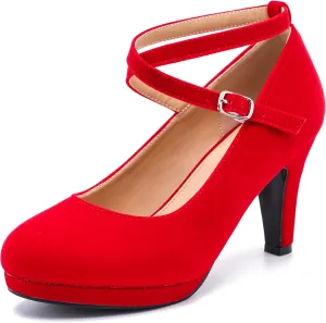 LIURUIJIA Women's Platform High Heels Sexy Cross Ankle Strap Pumps Wedding Work Party Dress Shoes