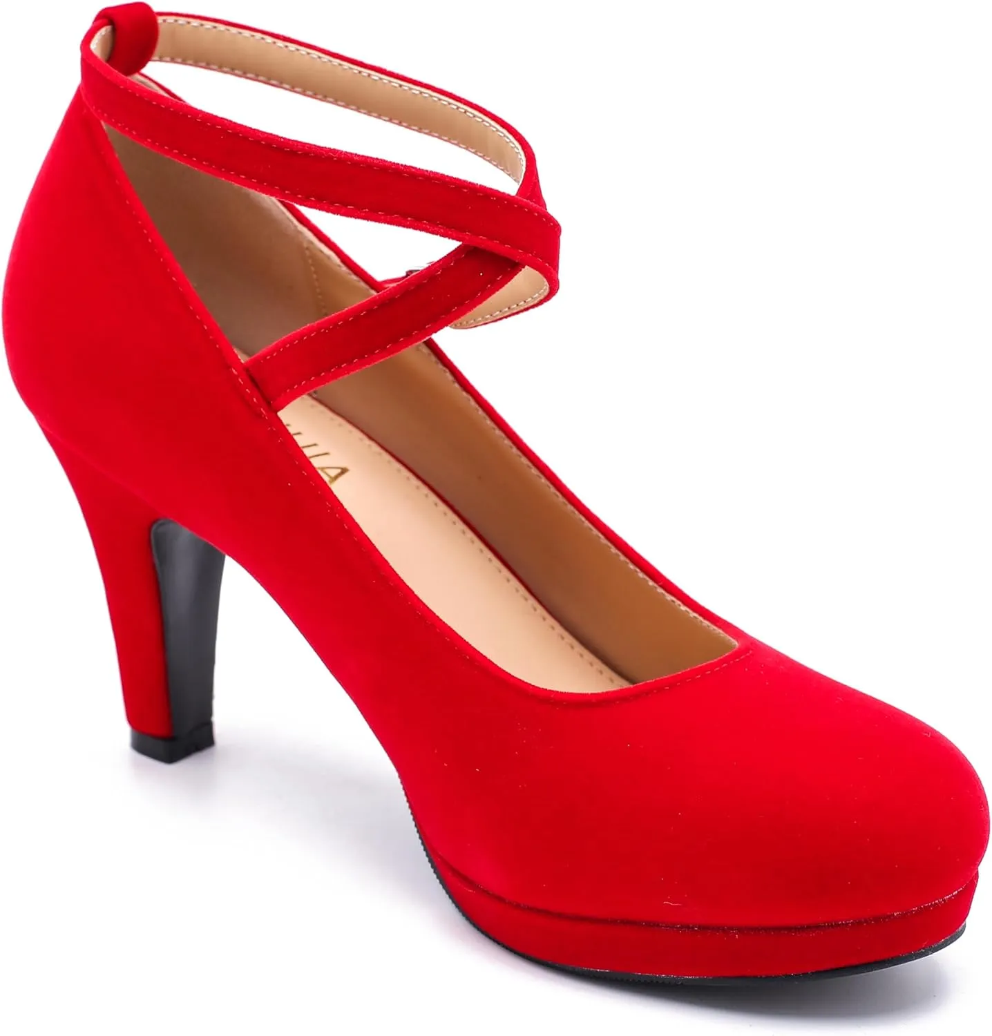 LIURUIJIA Women's Platform High Heels Sexy Cross Ankle Strap Pumps Wedding Work Party Dress Shoes