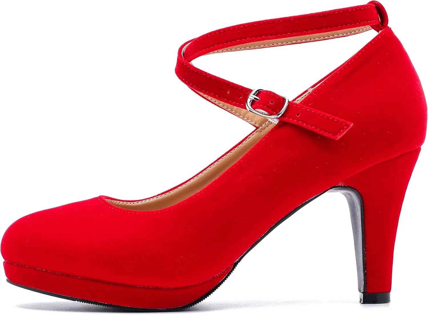 LIURUIJIA Women's Platform High Heels Sexy Cross Ankle Strap Pumps Wedding Work Party Dress Shoes