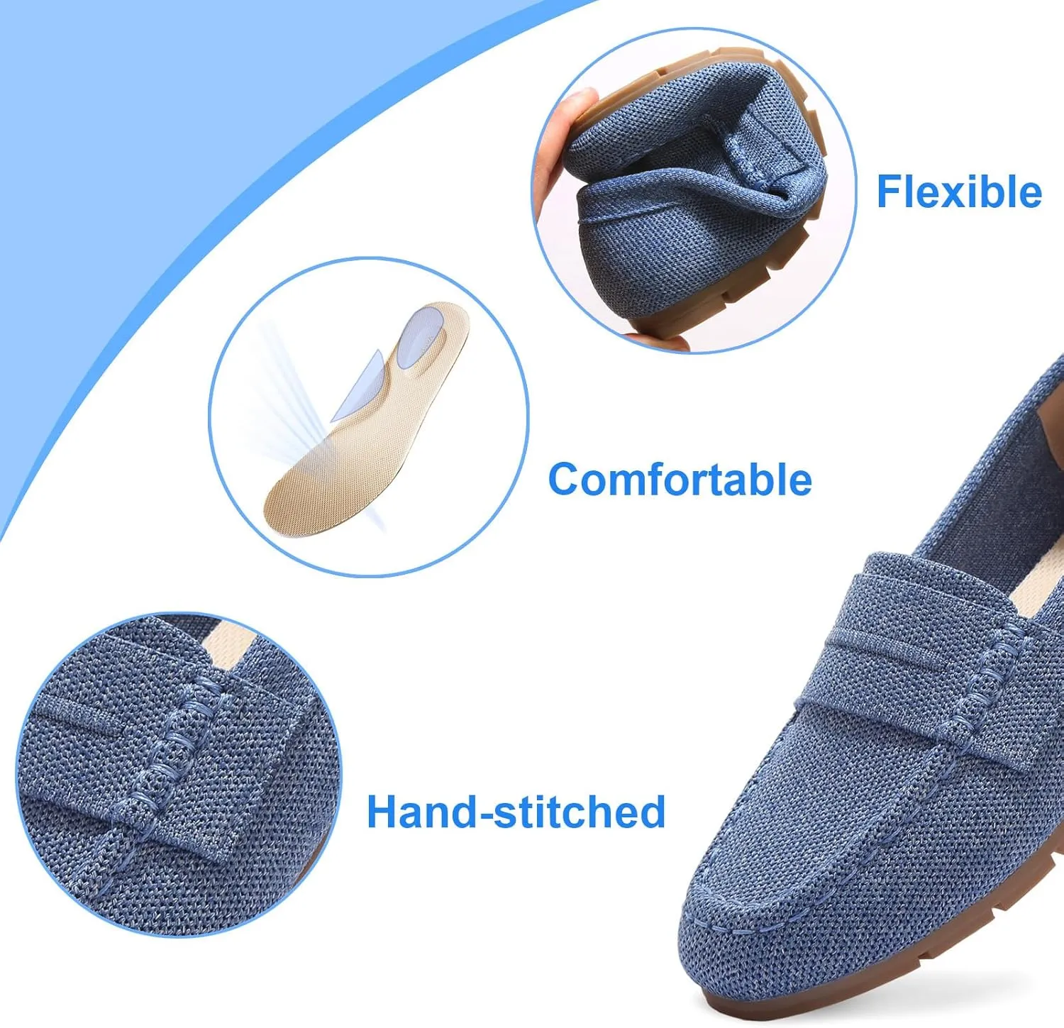 Loafers for Women Comfortable Slip on Work Flats Shoes Womens Dressy Casual Walking Shoes