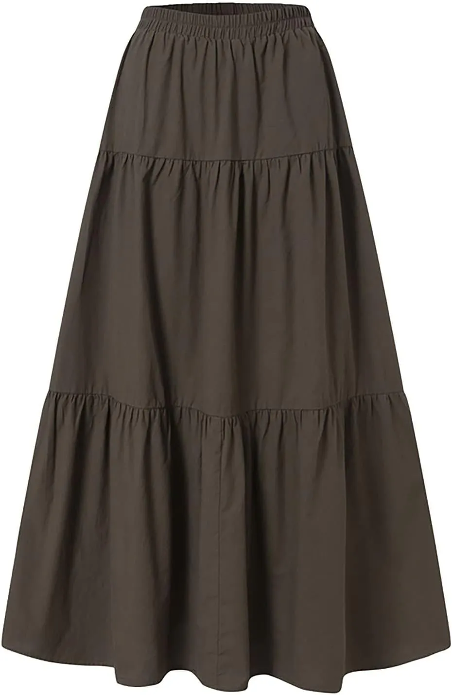 Long Skirts for Women Maxi Skirt Drawstring High Waisted Summer Long Skirts Lightweight Tiered Flowy Pleated Skirts