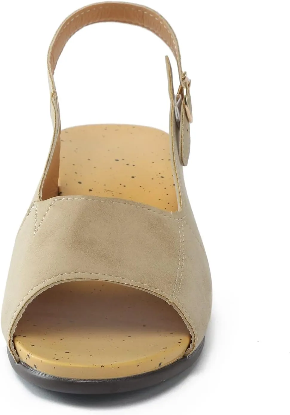Low Chunky Heel Sandals for Women Open Toe Slingback Buckle Strap Sandals, Summer Comfortable Elegant Low Heels Anti-Slip Casual Breathable Walking Shoes