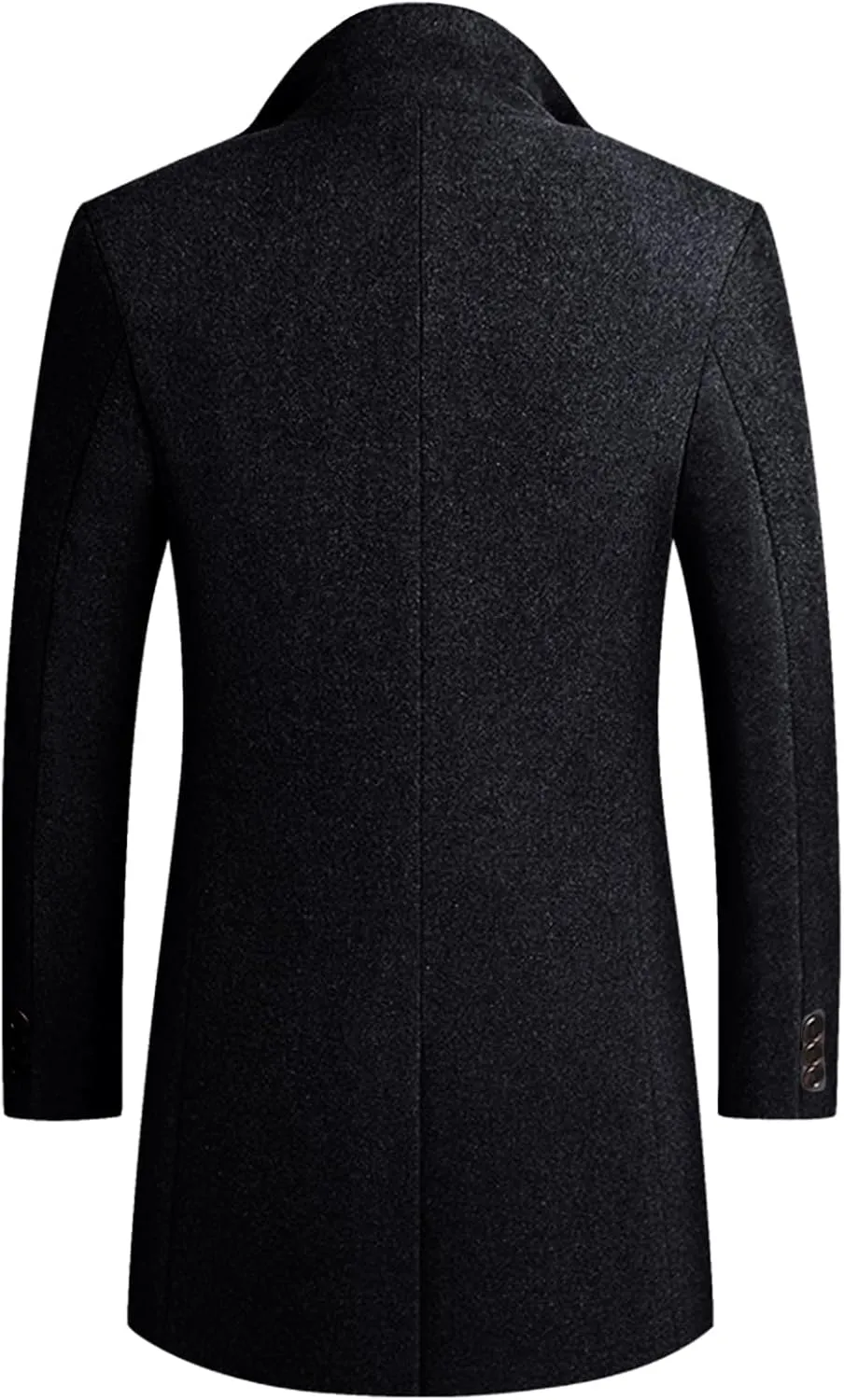Lu's Chic Men's Single Breasted Trench Coat Button Down Overcoat Warm Dress Pea Coats