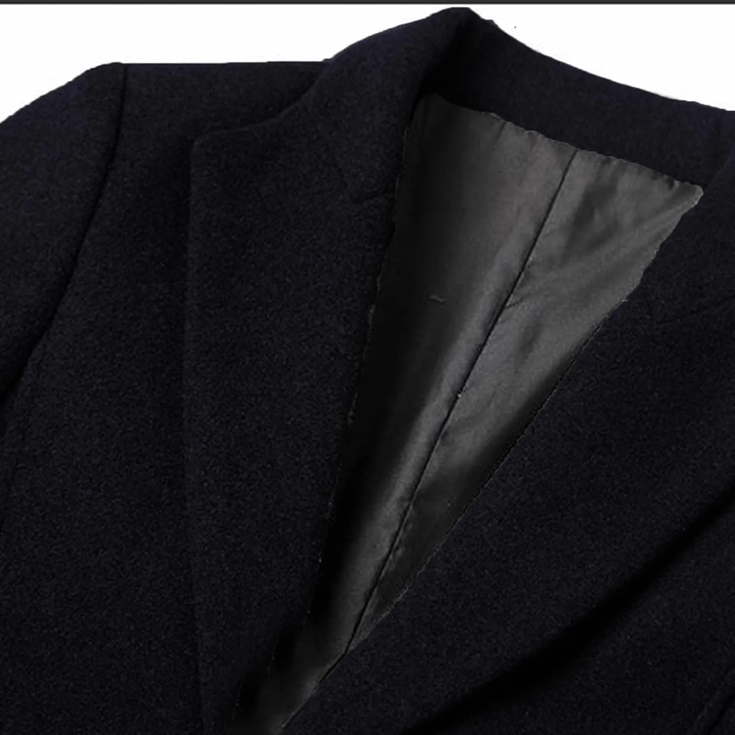 Lu's Chic Men's Single Breasted Trench Coat Button Down Overcoat Warm Dress Pea Coats
