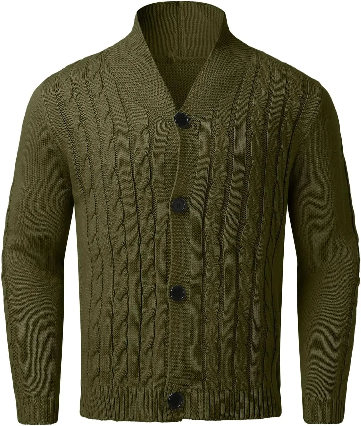 Mens Cable Knit Cardigan Sweater Shawl Loose Fit Long Sleeve Casual Cardigans Jacket Long for Men