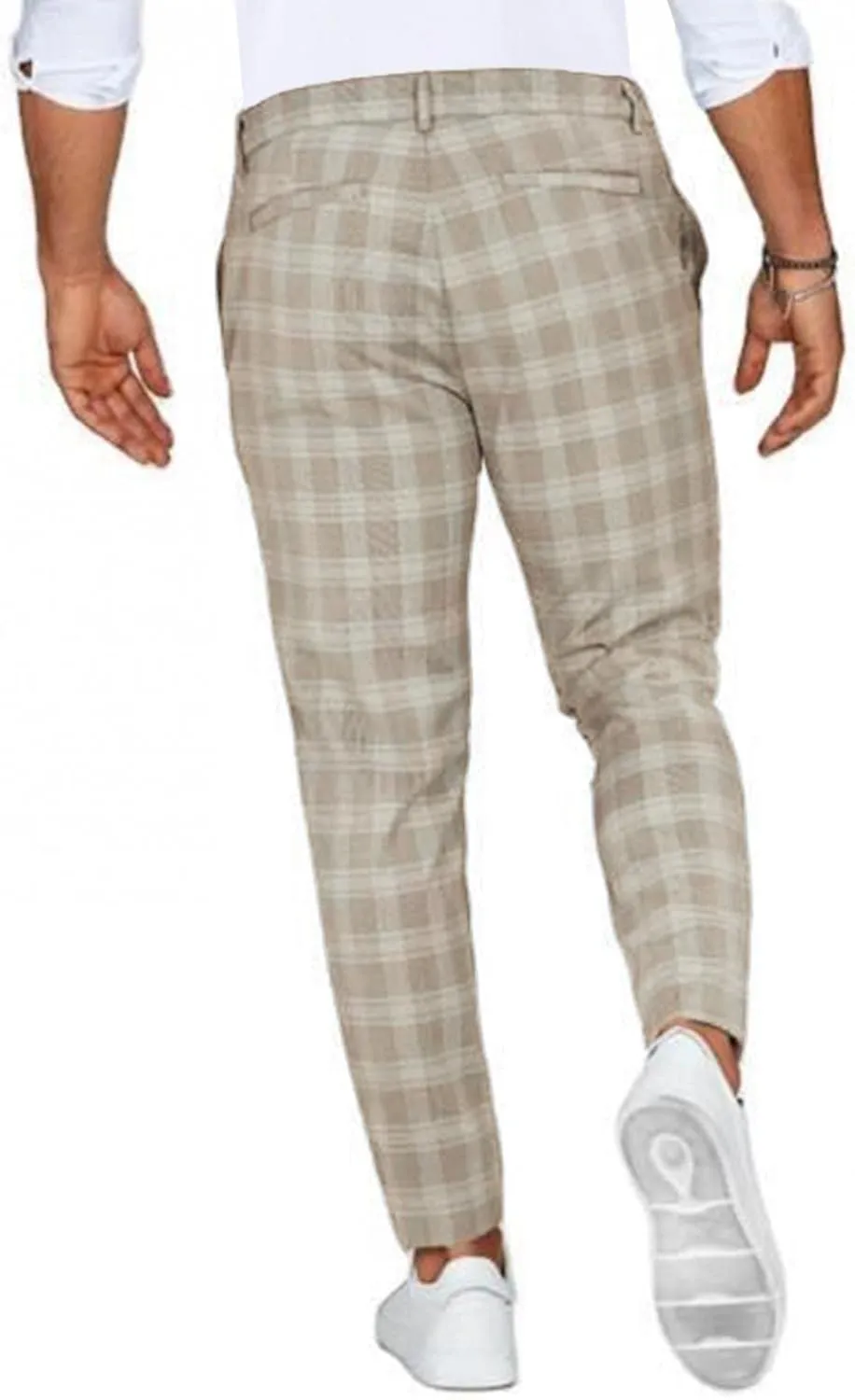 Men's Chino Pants Skinny Fit - Dress Pants Chino Pants Skinny Fit Long Pants Casual Business Plaid Golf Pants