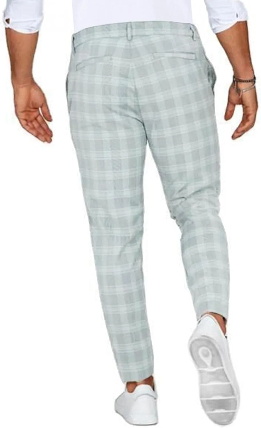Men's Chino Pants Skinny Fit - Dress Pants Chino Pants Skinny Fit Long Pants Casual Business Plaid Golf Pants