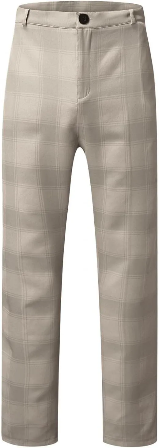 Men's Chino Pants Skinny Fit - Dress Pants Chino Pants Skinny Fit Long Pants Casual Business Plaid Golf Pants