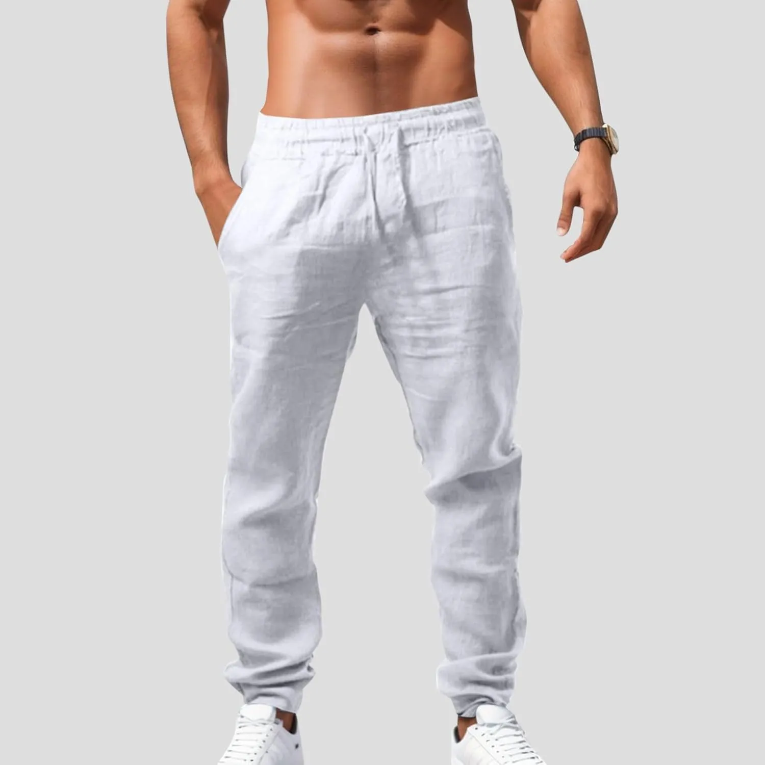 Men's Loose Breathable Pants Casual Pants Mens Fashion Casual Cotton Pants Sports Pants Outdoor Pants with Pockets