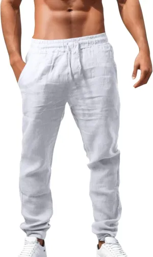 Men's Loose Breathable Pants Casual Pants Mens Fashion Casual Cotton Pants Sports Pants Outdoor Pants with Pockets