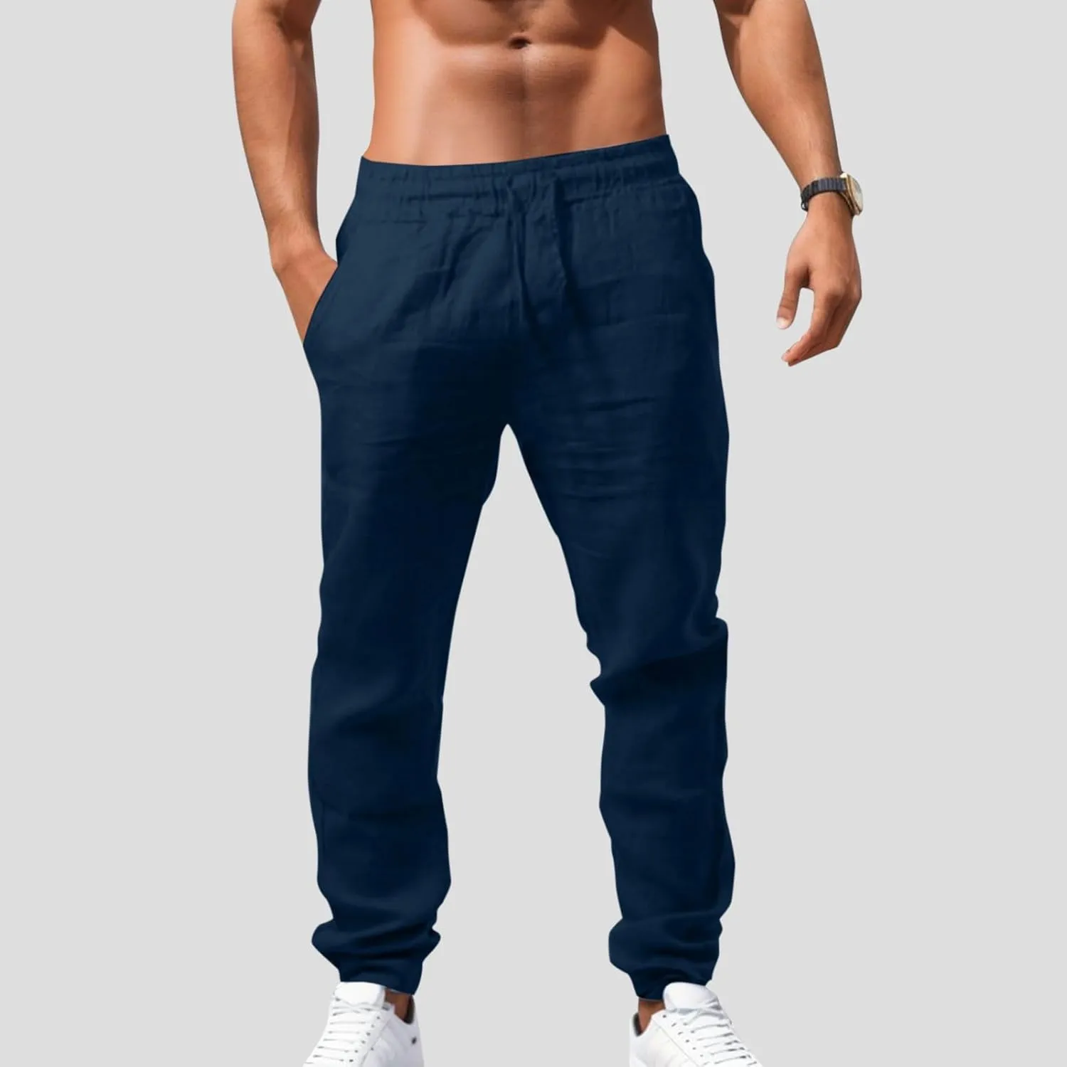 Men's Loose Breathable Pants Casual Pants Mens Fashion Casual Cotton Pants Sports Pants Outdoor Pants with Pockets